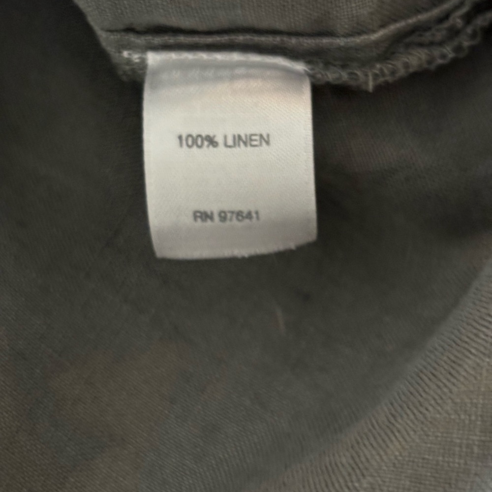 J Jill Love Linen Womens Size XL Shirt Button Front Long Sleeve Gray - Picture 9 of 12